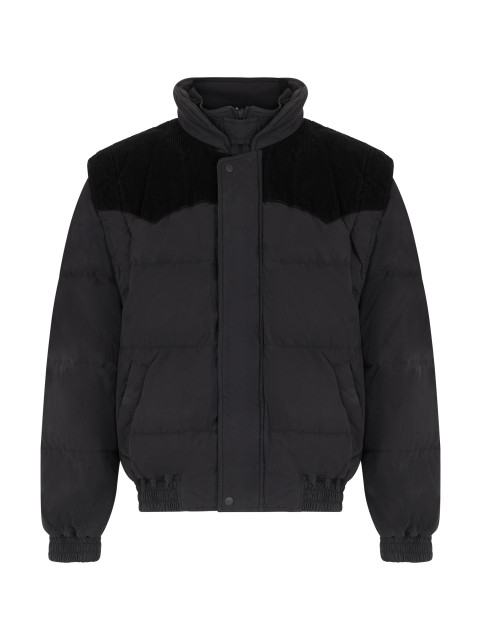 Down jacket with velvet yoke