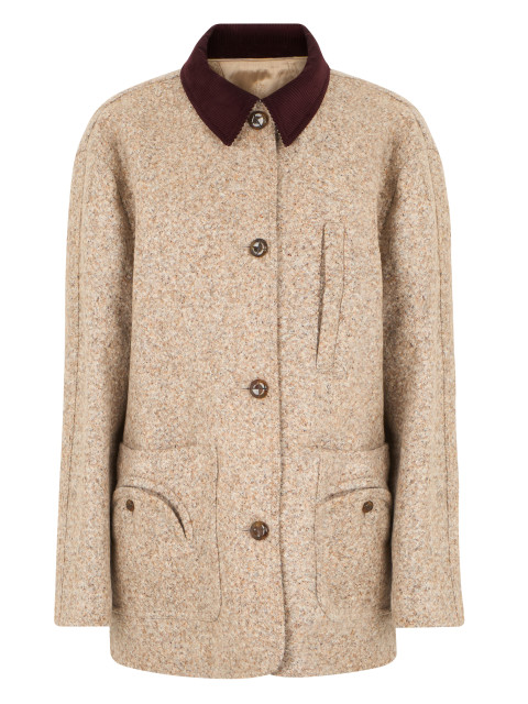 Jacket in alpaca and wool blend
