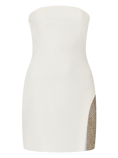 White dress with heart-shaped neckline elegant