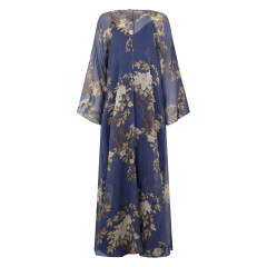 Maxi dress in floral silk