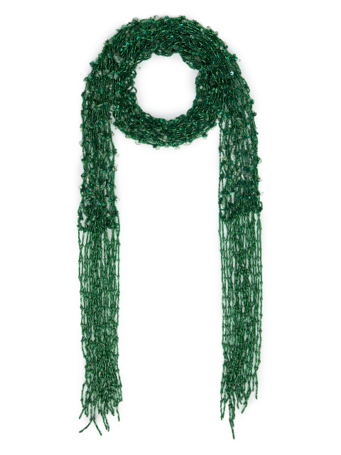 Scarf necklace with beads