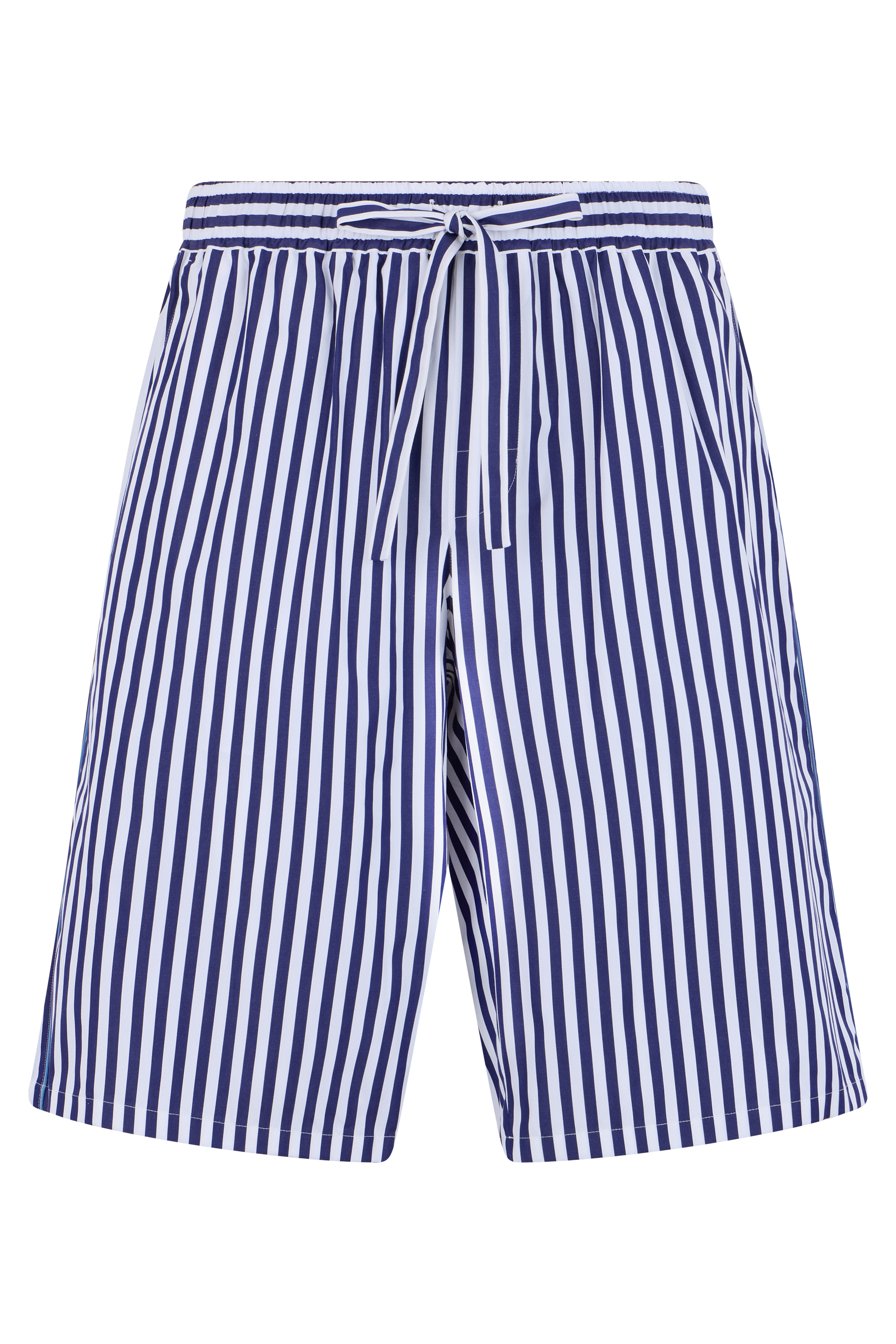 Cotton stretch shorts with stripes