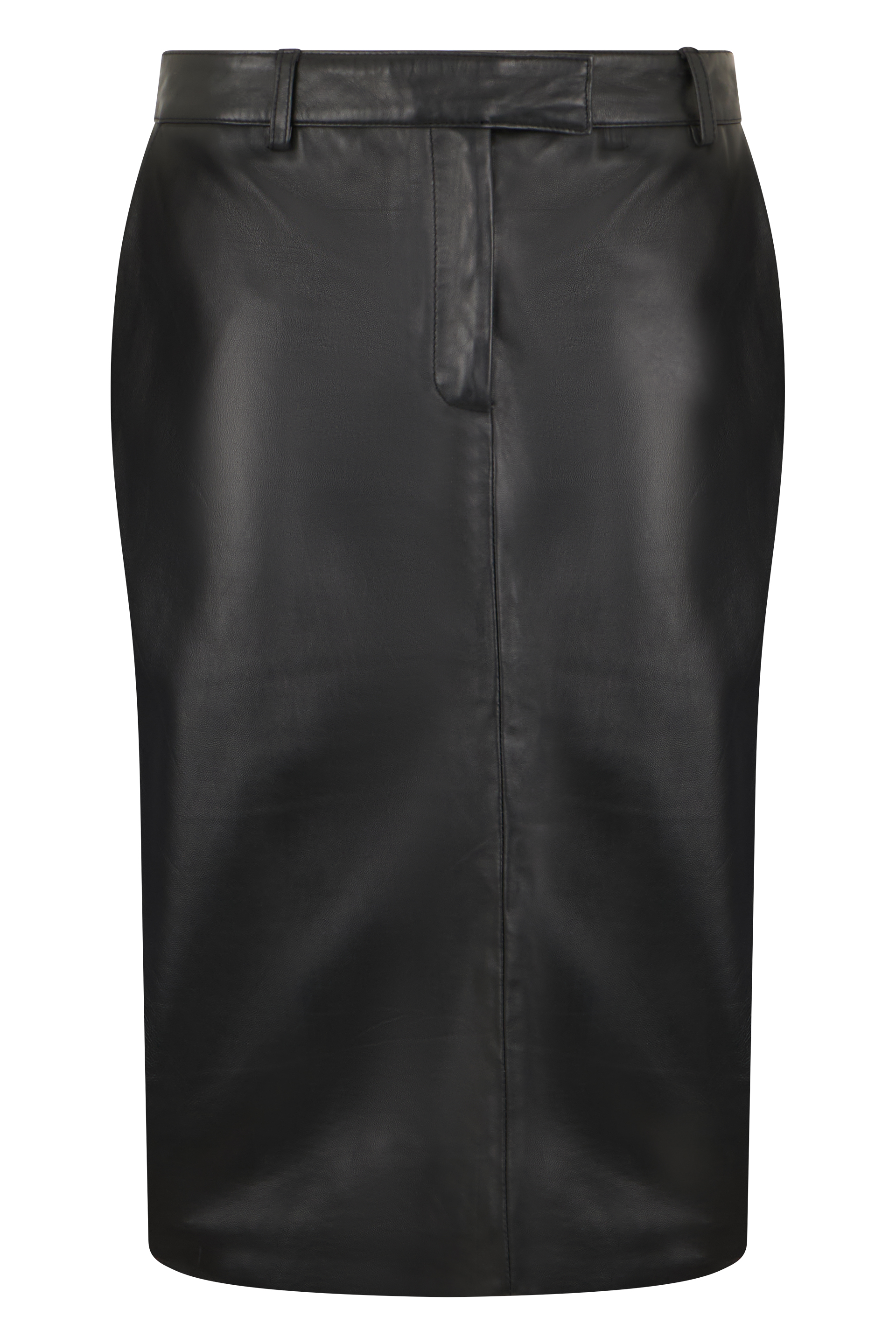 Leather midi skirt