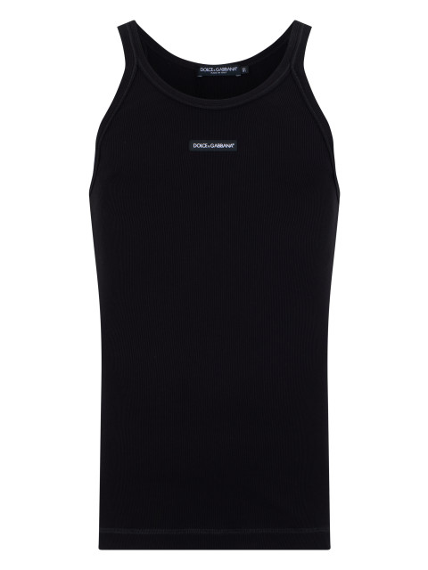 Ribbed tank top with logo