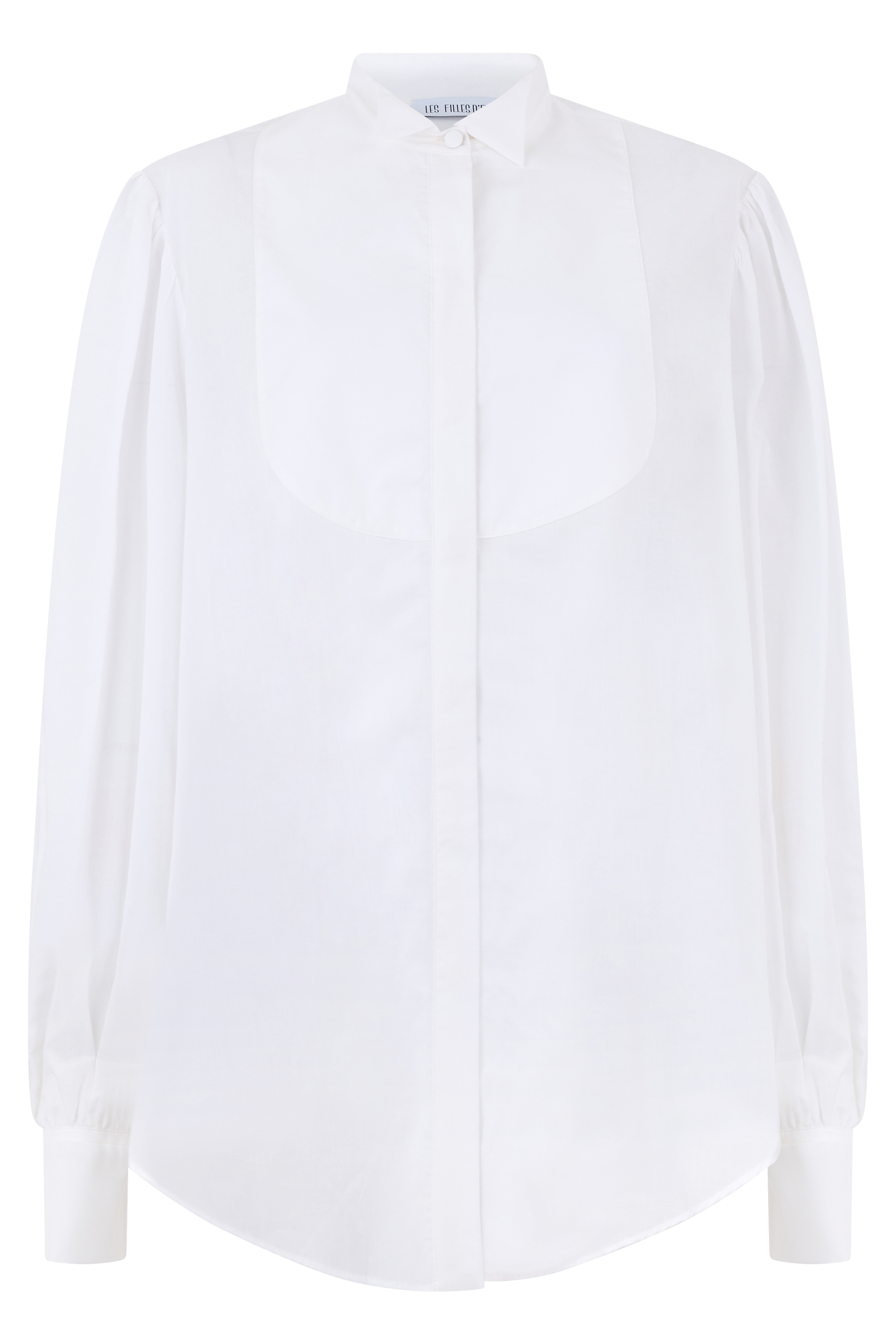 White long-sleeve blouse, elegant and versatile
