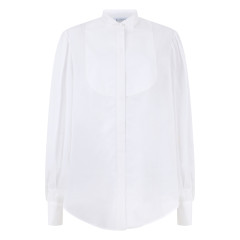 White long-sleeve blouse, elegant and versatile