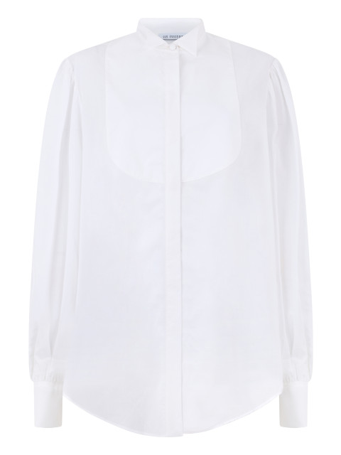 White long-sleeve blouse, elegant and versatile
