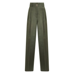 High-waisted pants with belt