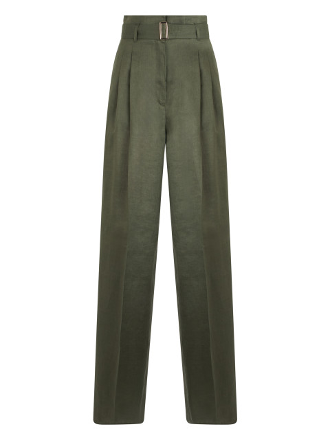 High-waisted pants with belt