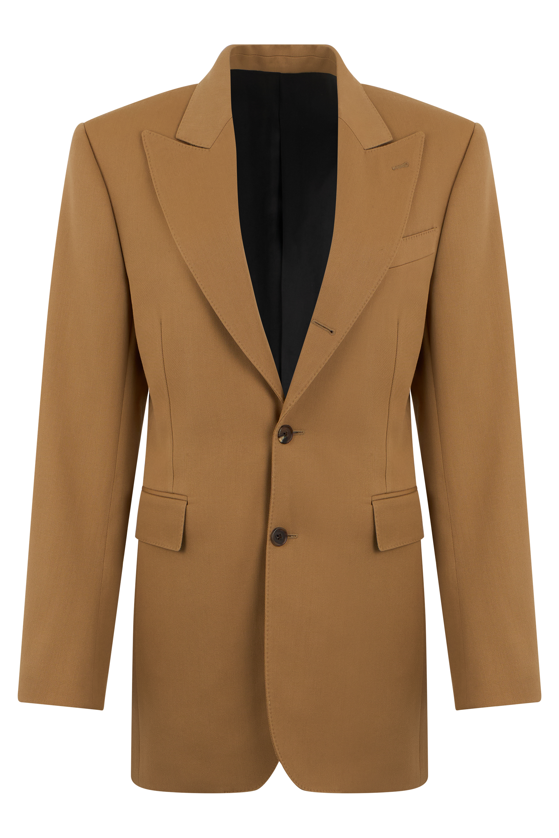 Jacket columns in wool with diagonal pattern