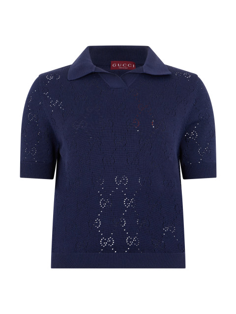 Cotton polo monogram