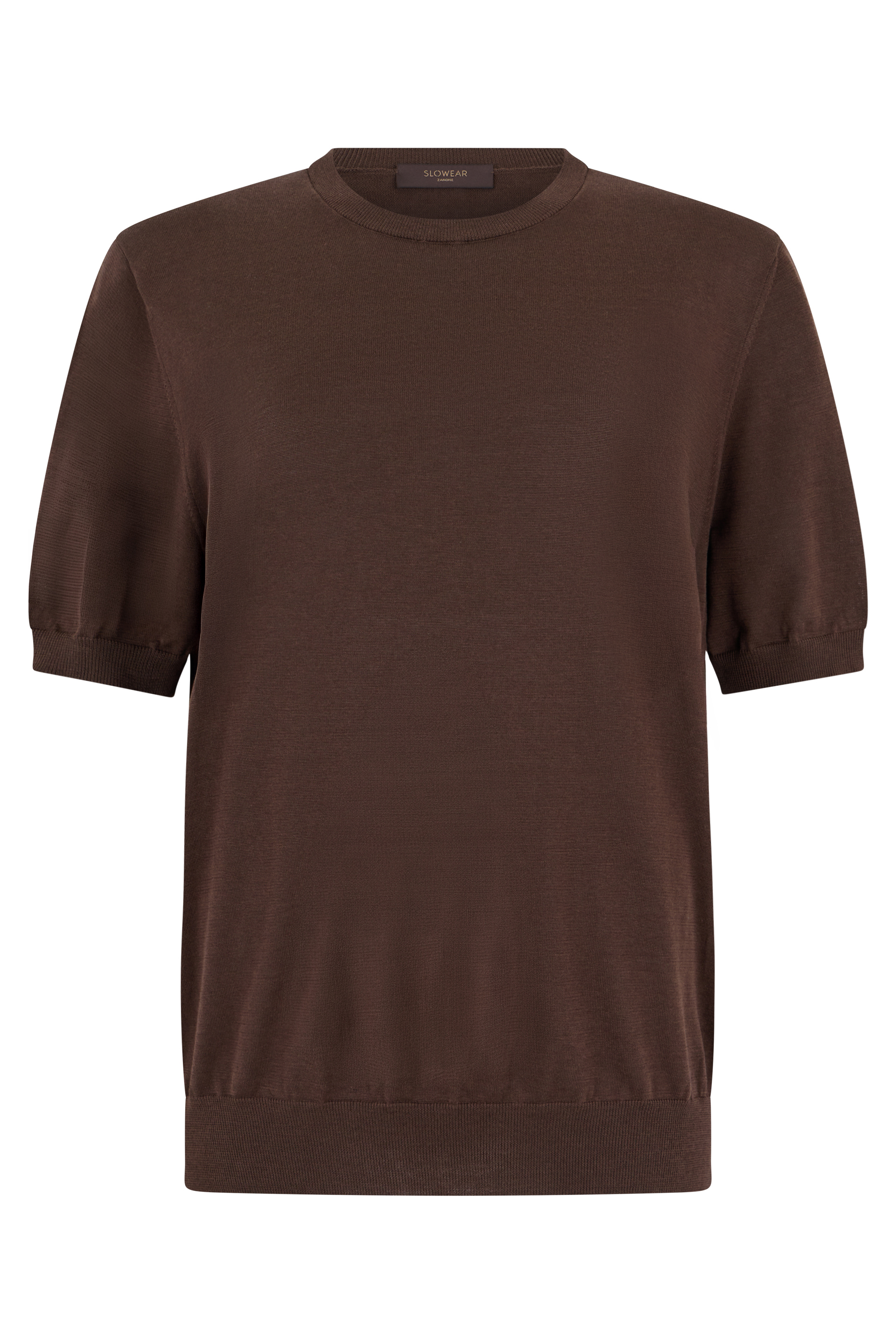 Sweater in cotton and silk with short sleeves