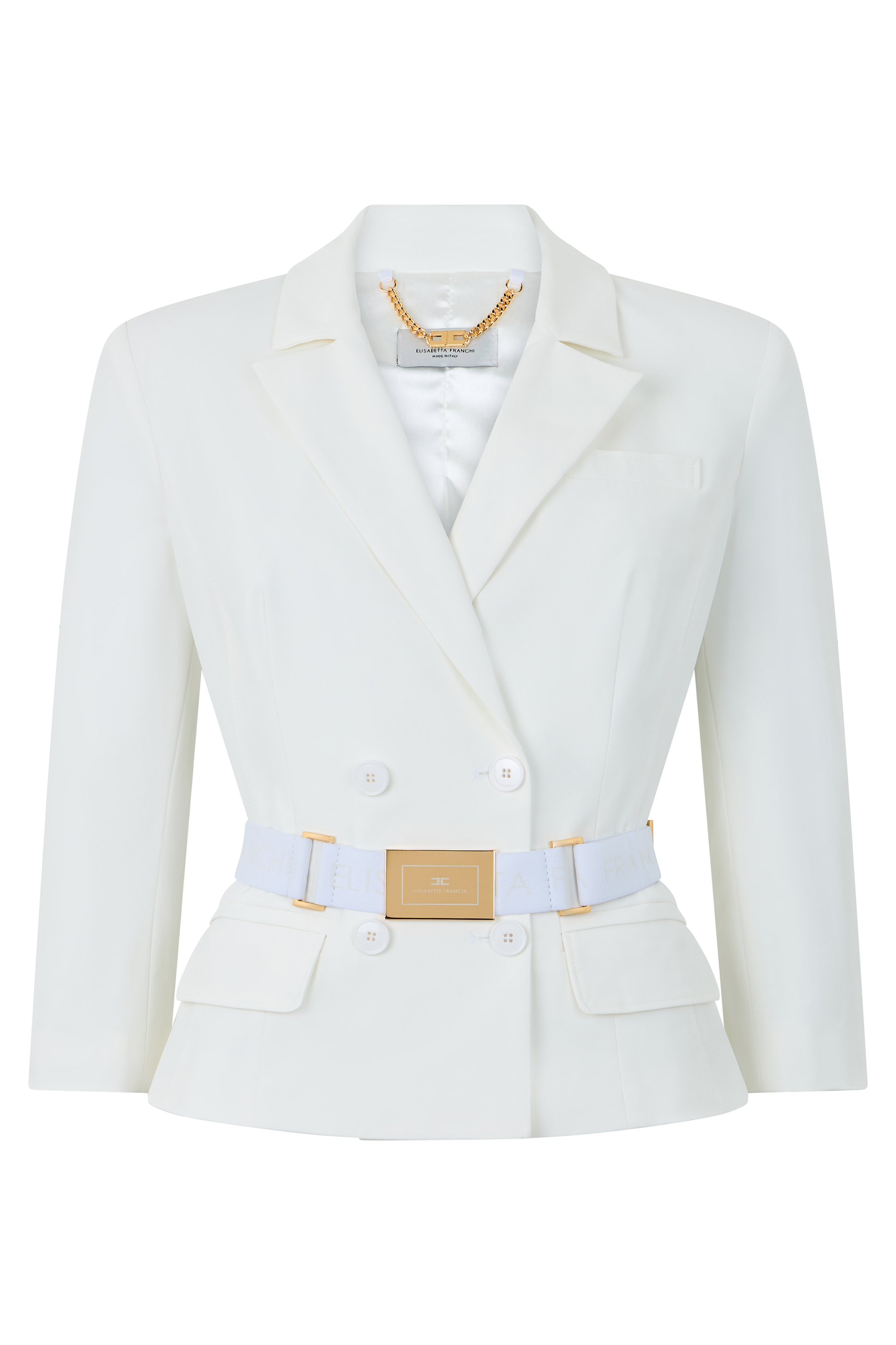 Double-breasted crop jacket