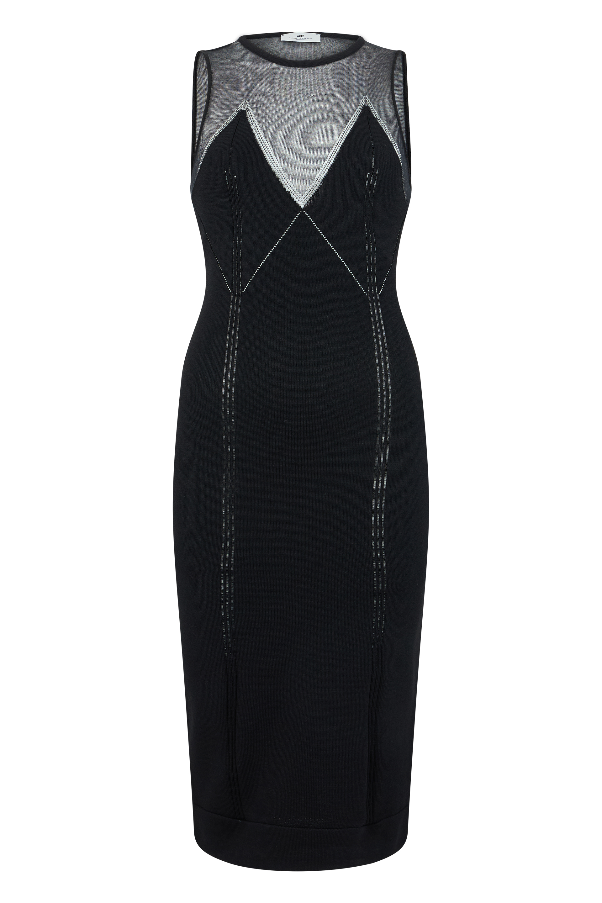 Knitted dress with transparencies