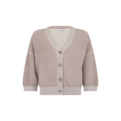 Cardigan in cotton and linen blend