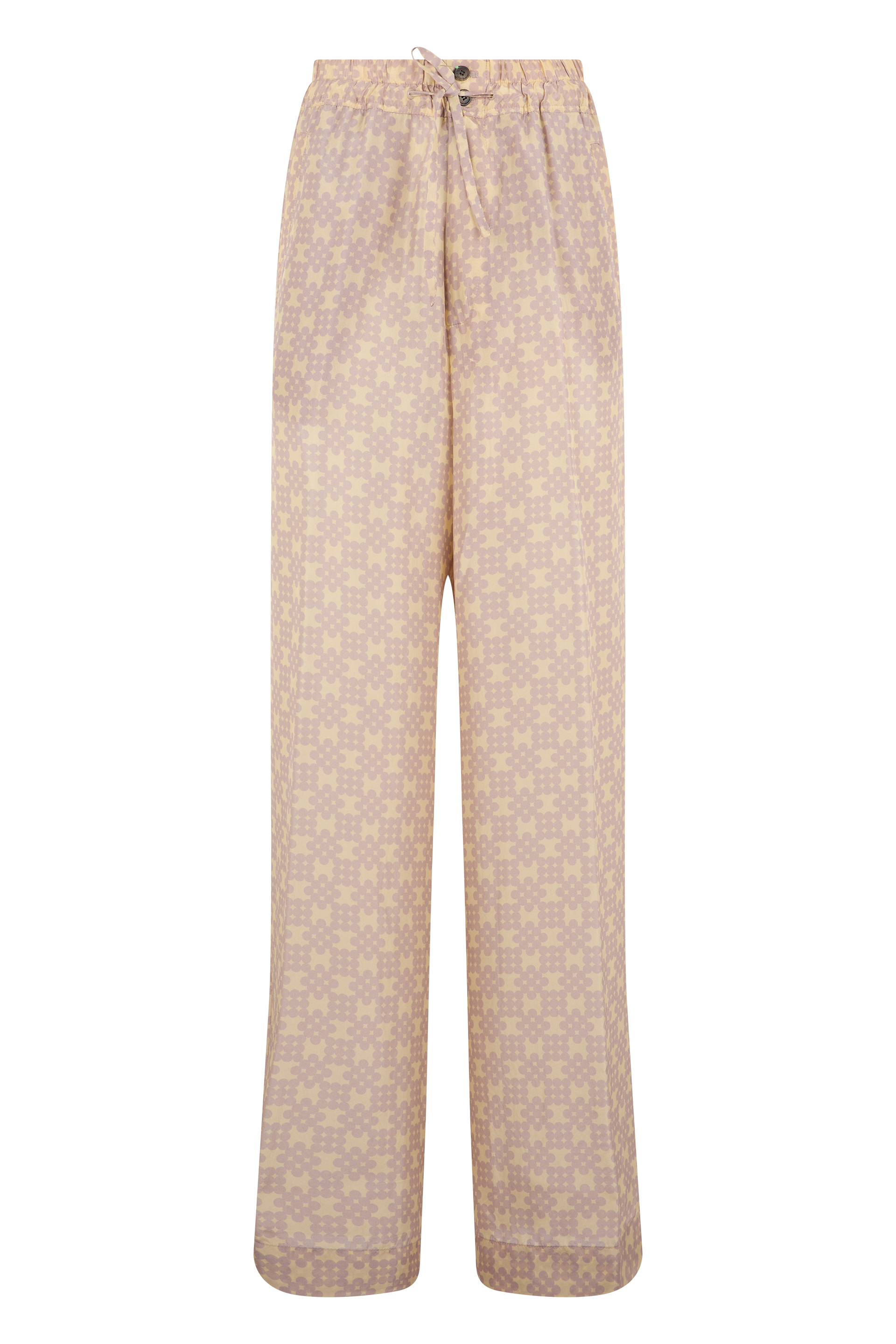 Silk pants with print