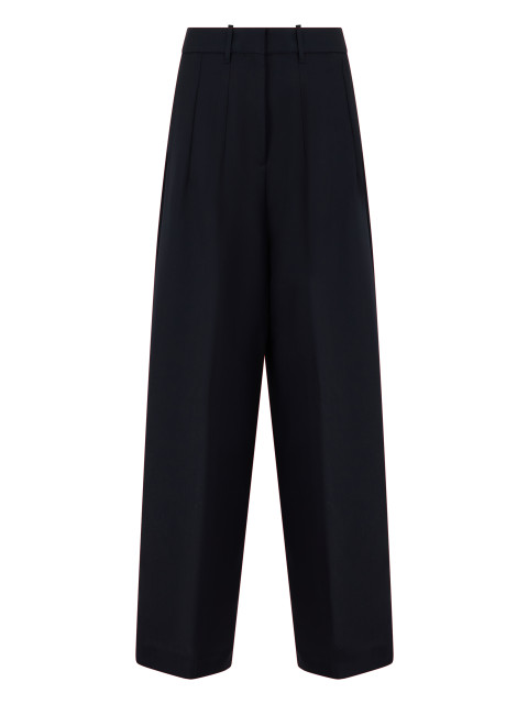 Wide pants in a wool and silk blend