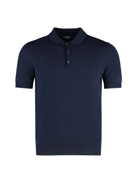Pleyne knitted cotton polo shirt