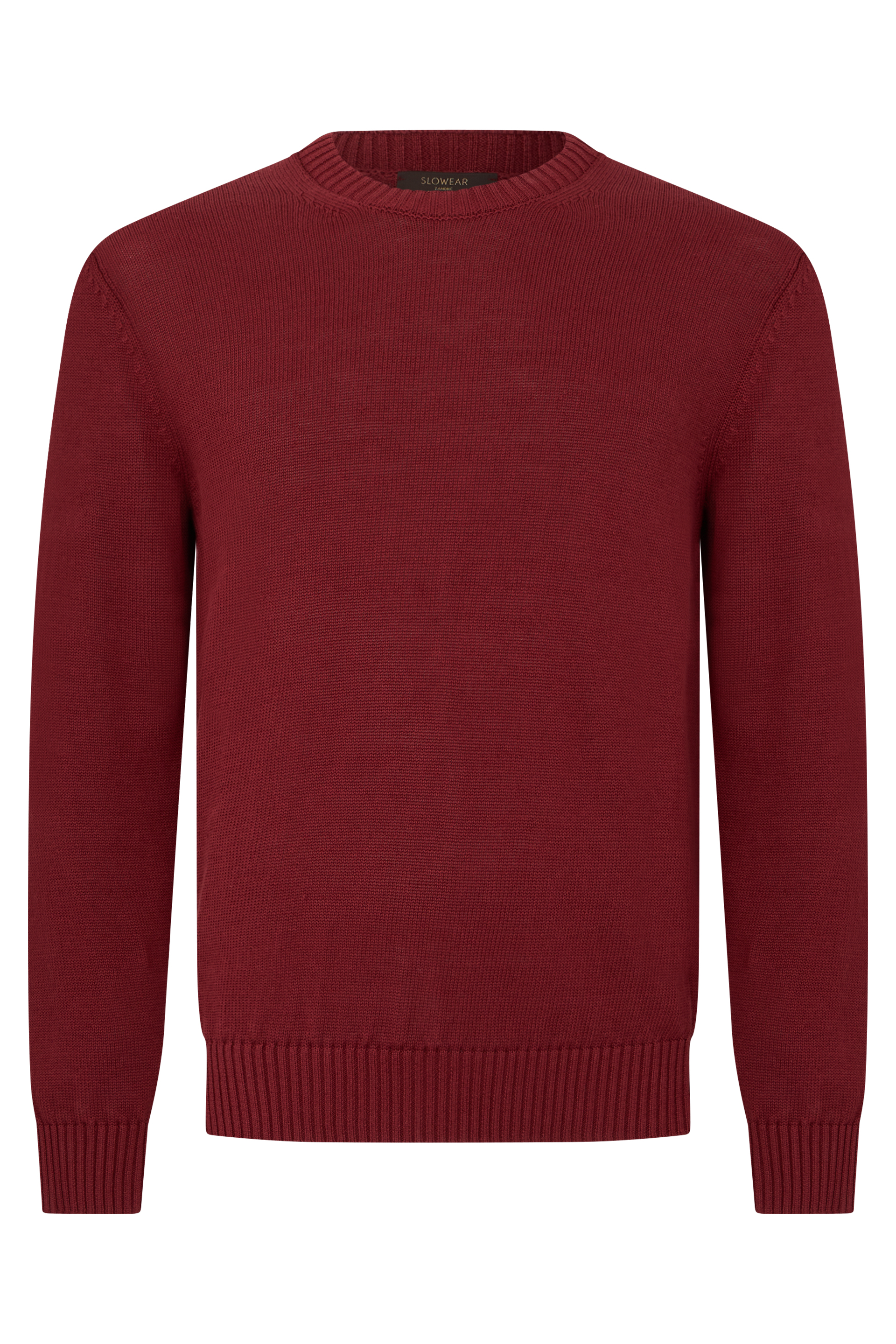 Crew neck sweater in a cotton and linen blend