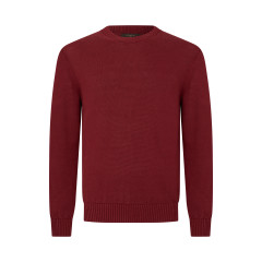 Crew neck sweater in a cotton and linen blend