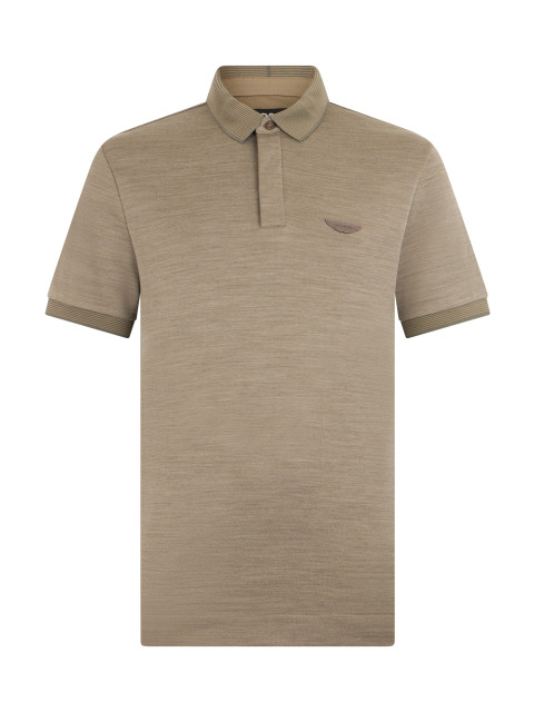 Cotton and wool blend polo