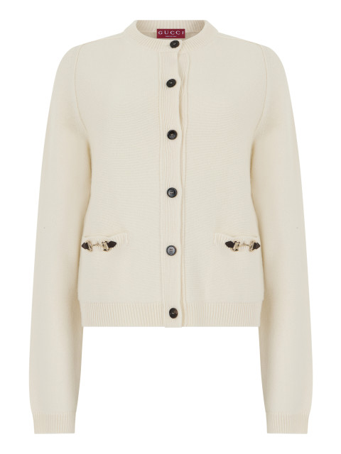 Cardigan in cashmere wool with Morsetto