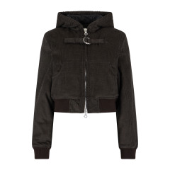 Dark brown padded jacket with zip