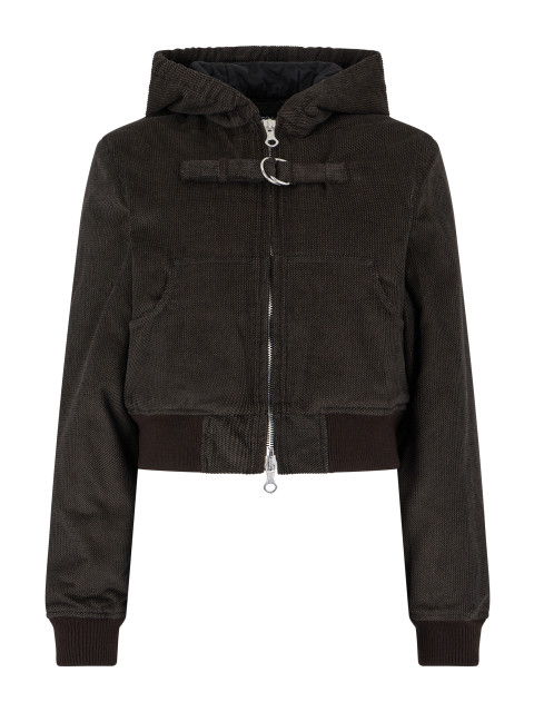 Dark brown padded jacket with zip