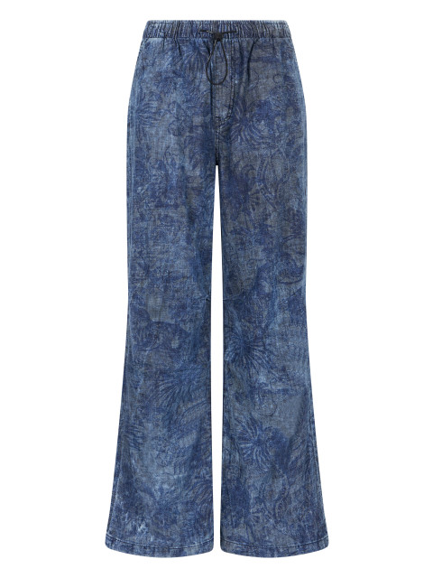 High-waisted denim pants