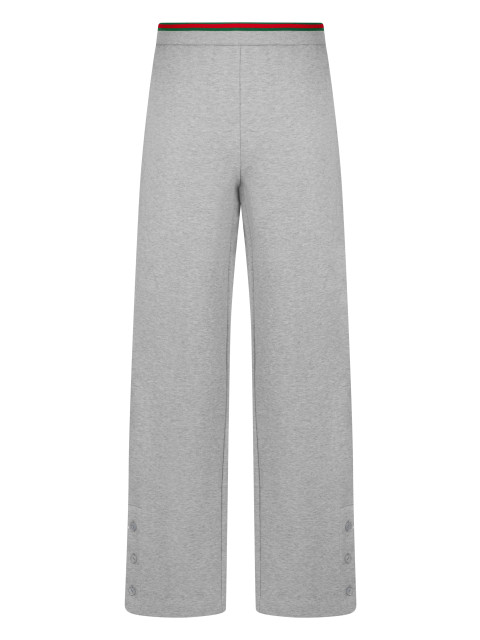 Leisure pants in cotton jersey with Web