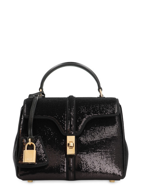 Bag 16 Mini in sequins and leather