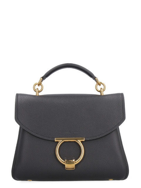 Gancini pebbled leather handbag