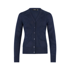 Cardigan With V-neck and Jacquard Pattern