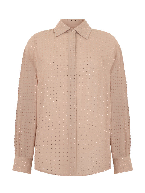 Georgette blouse with rhinestones