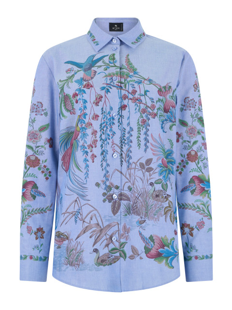 Printed cotton Oxford shirt