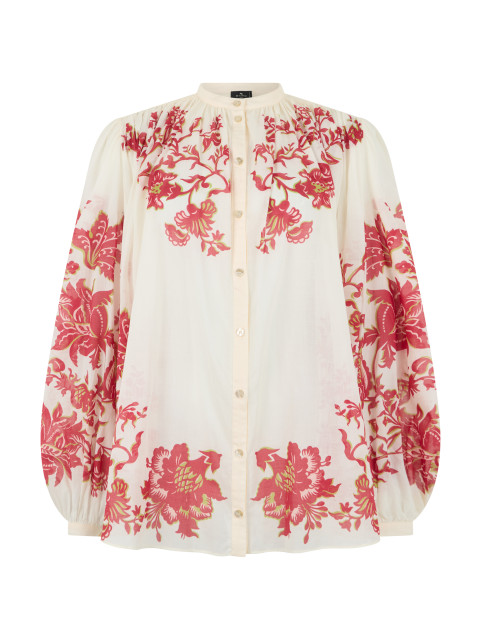 Cotton shirt with floral print