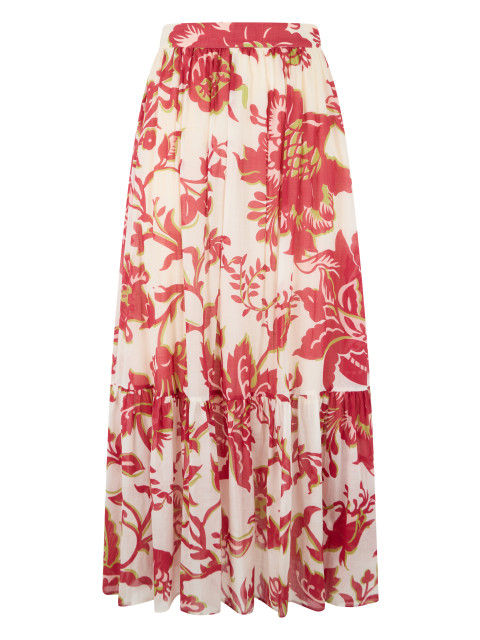 Flared Skirt with Floral Print