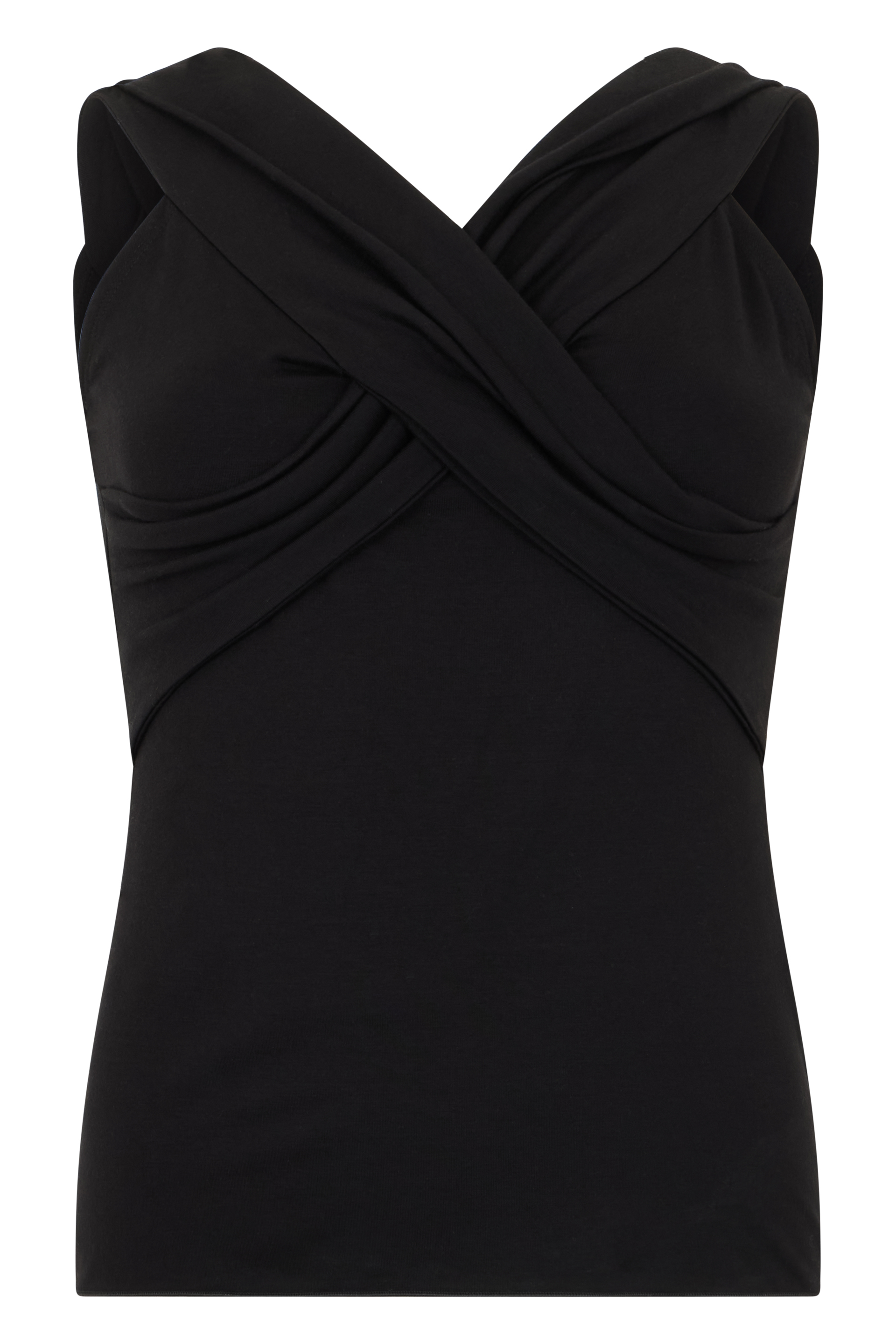 Sleeveless Top with Cross Draping