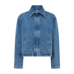 Denim jacket with decorations