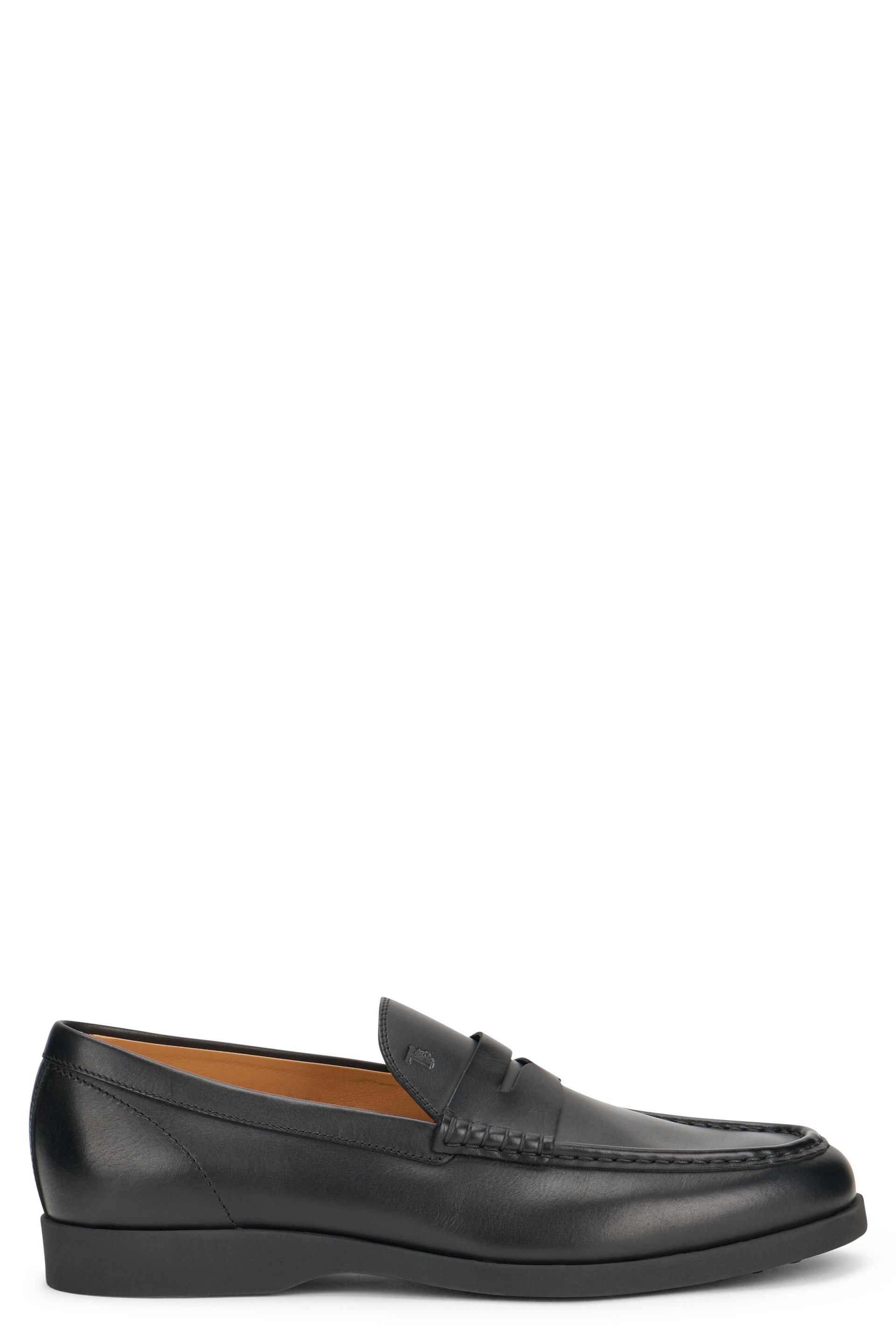 Black Leather Slip-On Moccasin