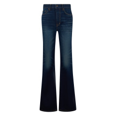 Flared Denim Pants with High Waist