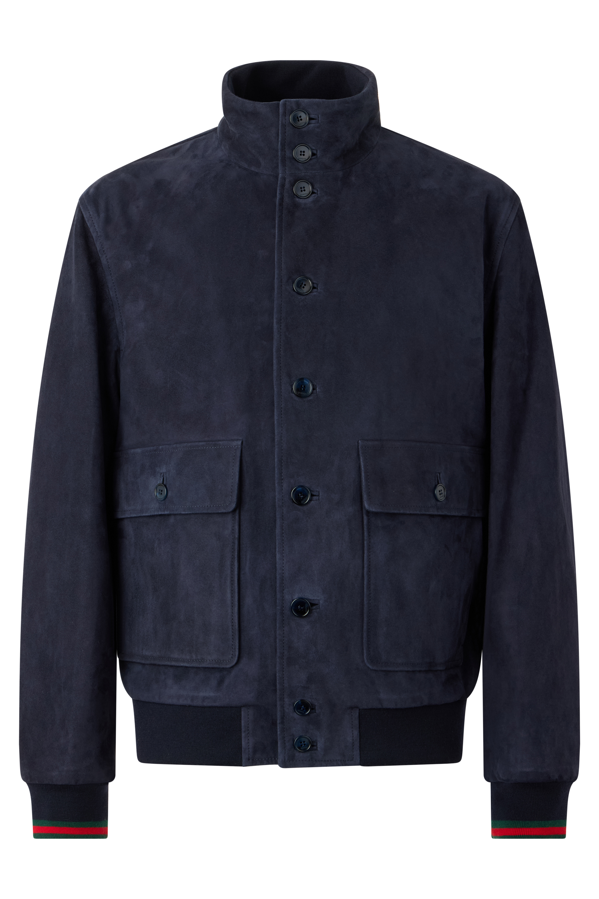 Leather jacket with buttons