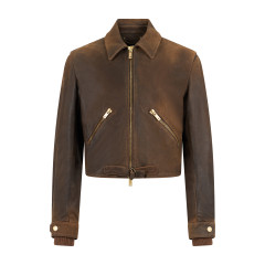 Cropped Leather Jacket