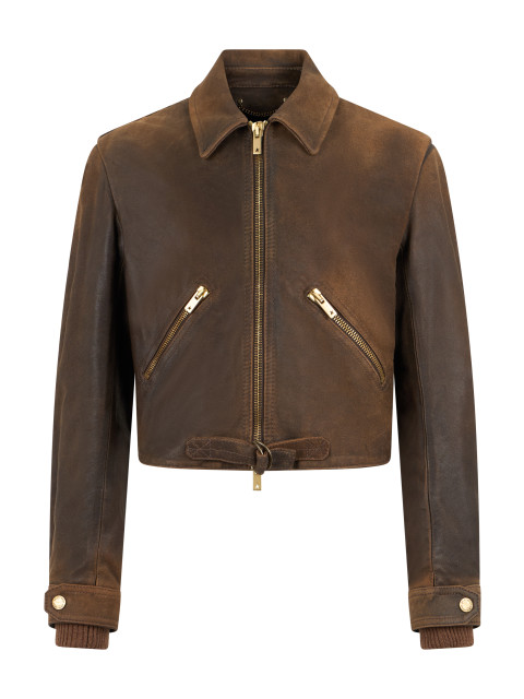 Cropped Leather Jacket