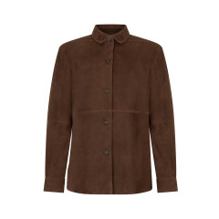 Leather jacket with buttons