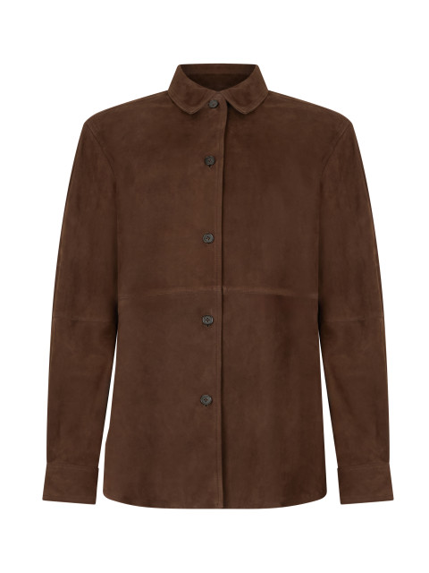 Leather jacket with buttons