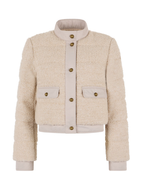 Blandy Short Down Jacket in Wool Blend Boucle