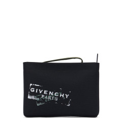 Clutch in cotton with logo