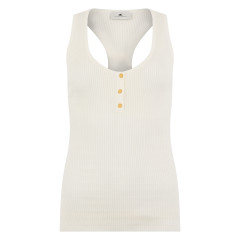 Ribbed tank top with buttons