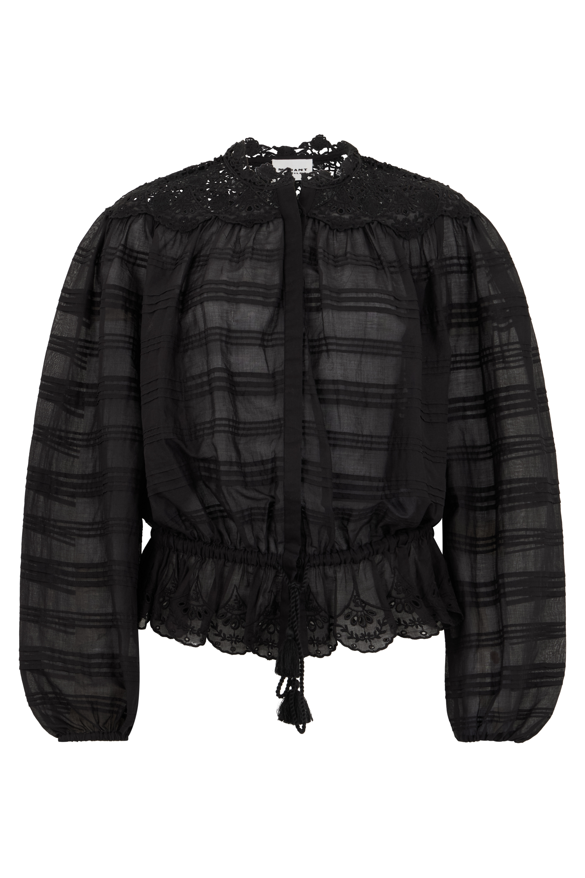 Cotton blouse with long sleeves